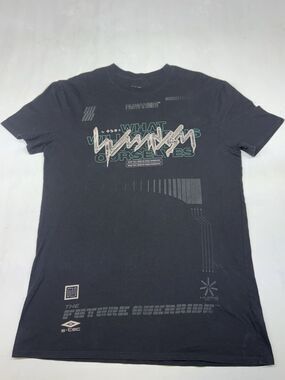 Neo4ic Future Override Cyberpunk Graphic Short Sleeve Shirt Black AOP Men’s L
